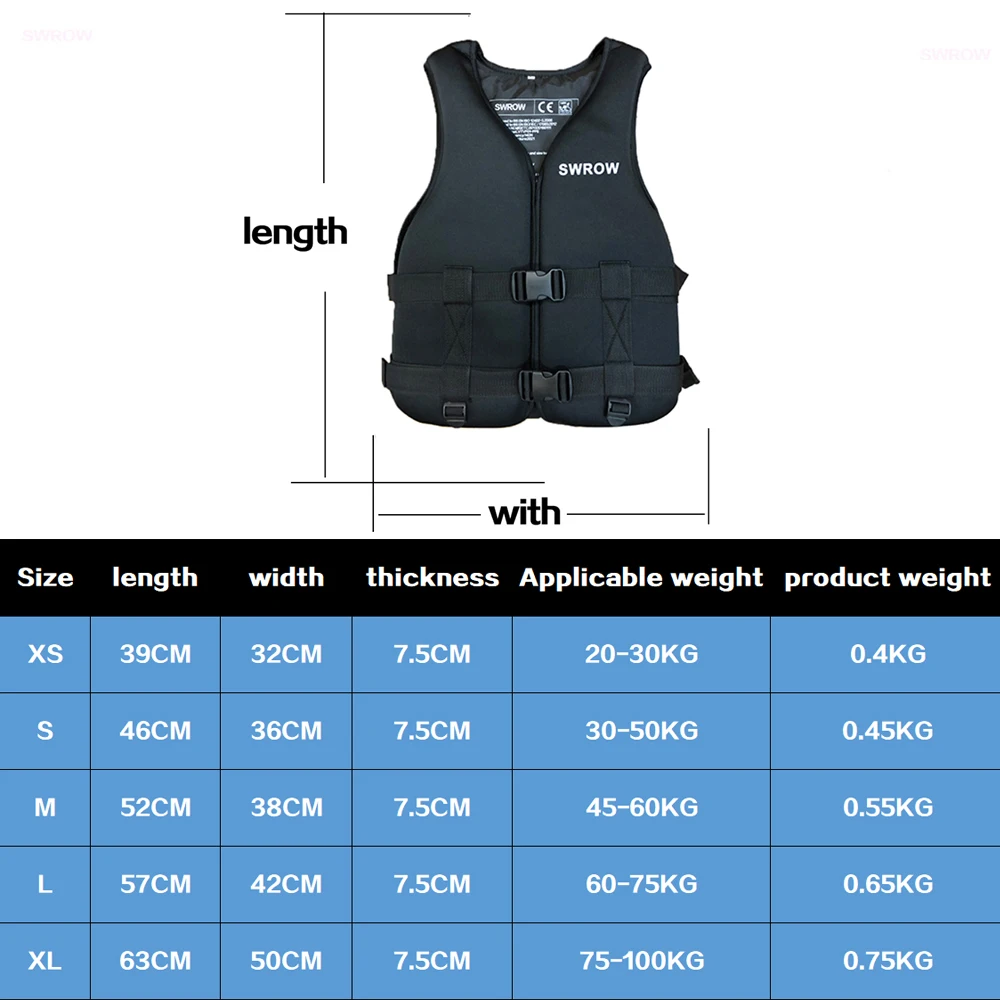 Neoprene Life Jacket for Adult Children New Water Sport Buoyancy Jacket Life Vest Swimming Boating Skiing Driving Vest Drifting - Image 2
