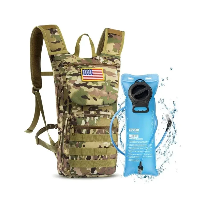 tactical hydration backpack 3l water bladder cycling hiking running