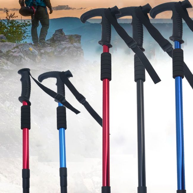 Telescopic Trekking Poles - Aerospace Aluminum Hiking Staff with Adjustable Design